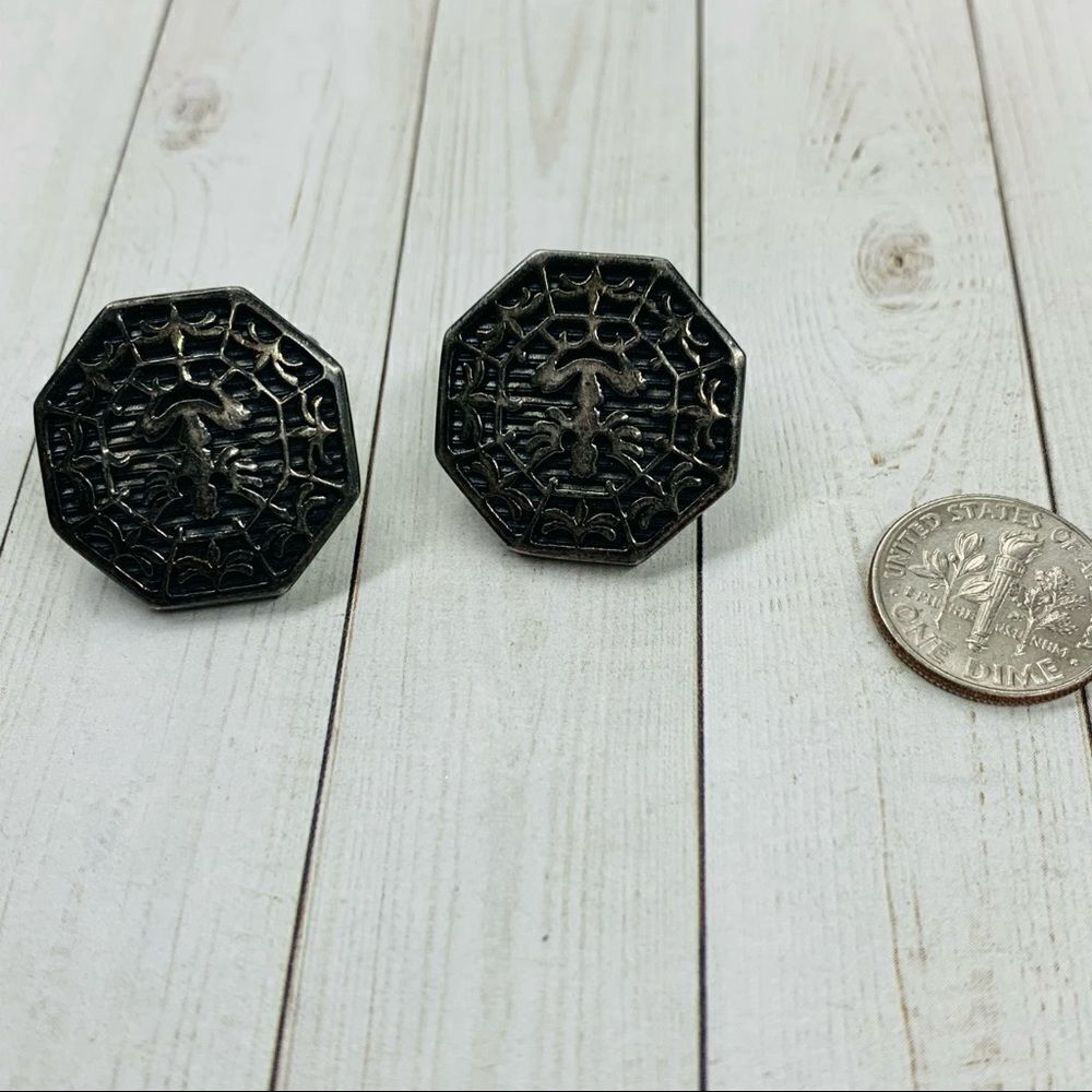 Gunmetal Octagon Cufflinks‎